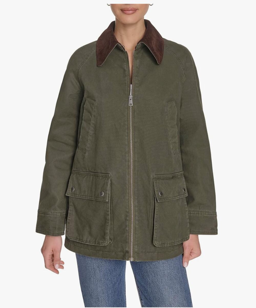 Levi's Durable Cotton Shorty Utility Barn Jacket Olive XS